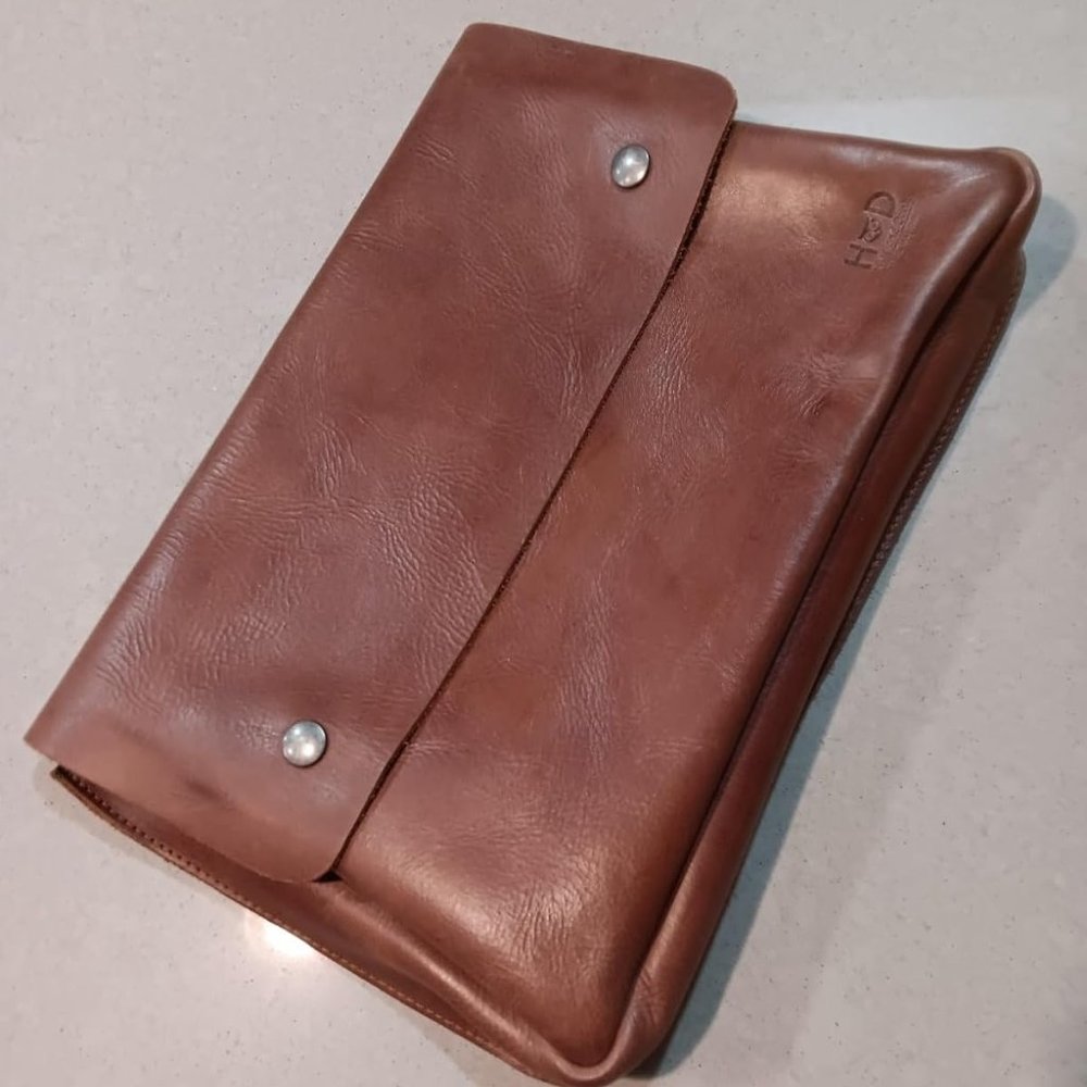 Men's Brown Leather Folder and Document Holder bag